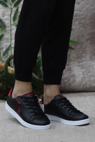 U.S. Polo Assn. Costa Siyah Kırmızı Orijinal Ürün Sneaker Erkek Ayakkabı - 2