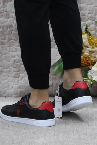 U.S. Polo Assn. Costa Siyah Kırmızı Orijinal Ürün Sneaker Erkek Ayakkabı - 4