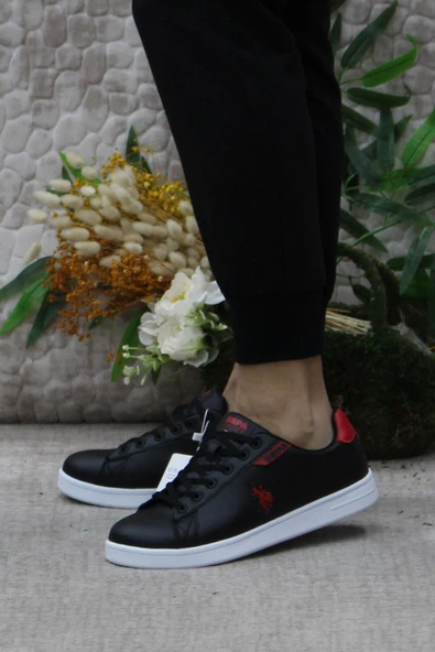 U.S. Polo Assn. Costa Siyah Kırmızı Orijinal Ürün Sneaker Erkek Ayakkabı - 3