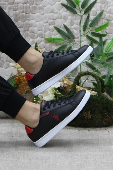 U.S. Polo Assn. Costa Siyah Kırmızı Orijinal Ürün Sneaker Erkek Ayakkabı - 5
