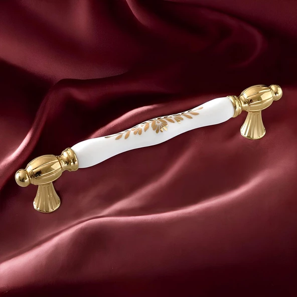 Pepuza Gerçek Porselen Altın Gold 160 mm Mobilya Mutfak Kulp Çekmece Dolap Kulplar Kulpu Kulbu - 7