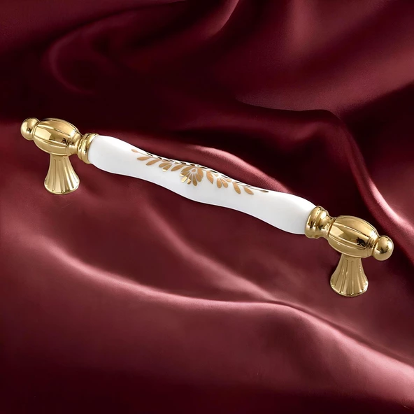 Pepuza Gerçek Porselen Altın Gold 160 mm Mobilya Mutfak Kulp Çekmece Dolap Kulplar Kulpu Kulbu - 8