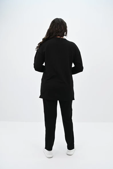 Kadın Büyük Beden Fermuar Detaylı Eşofman Takımı 8090-25 - 4