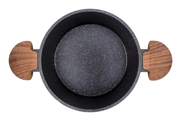 Febern Premium Bio Granit Alüminyum Döküm Nisch Tencere Seti (Siyah-Koyu Ahşap Kulp) - 8