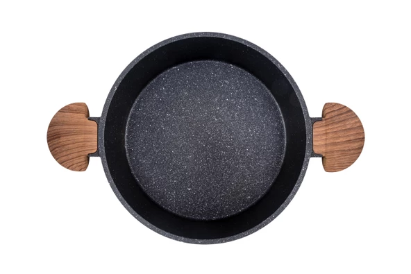 Febern Premium Bio Granit Alüminyum Döküm Nisch Tencere Seti (Siyah-Koyu Ahşap Kulp) - 9