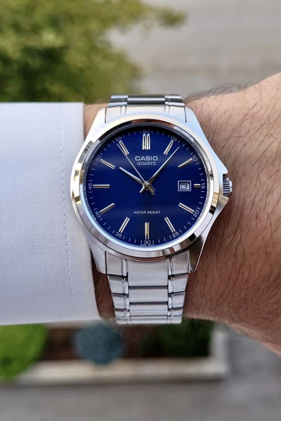 Casio Csıste78 Kadranı Lacivert Kordonu Gümüş Renk Hediye Paketli Erkek Kol Saati - Resim 2