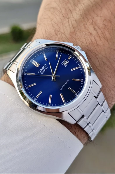 Casio Csıste78 Kadranı Lacivert Kordonu Gümüş Renk Hediye Paketli Erkek Kol Saati - Resim 4
