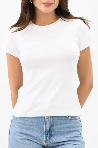 Kadın Kısa Kollu Basic T-shirt 1775-25 - 9