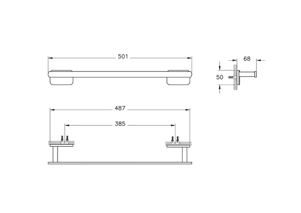 VitrA Base 600 A4413136 Uzun Havluluk, Mat Siyah - Resim 2