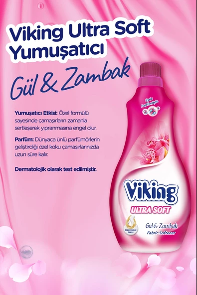 Viking Yumuşatıcı Soft Gül&Zambak 1400 ml 6 Adet - 2