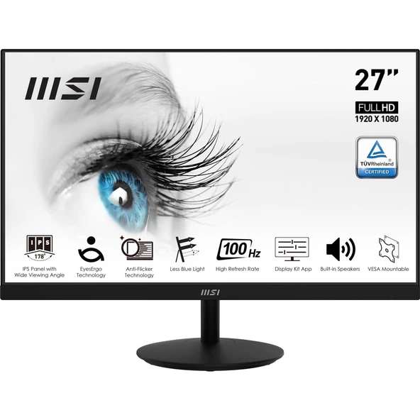 Msı 27" Pro Mp271a 1920X1080 (Fhd) Flat Ips 100Hz 1Ms Antı-Glare Monıtor