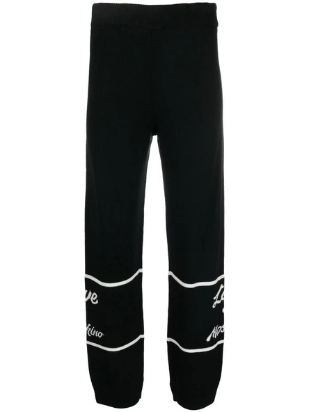Love Moschino Logo Düz Bacak Triko Pantolon - 2