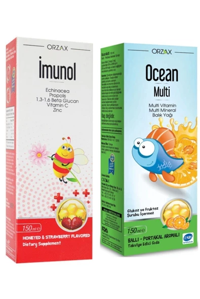 Ocean Imunol Şurup 150ml ve Ocean Balık Yağı Multi Şurup 150ml