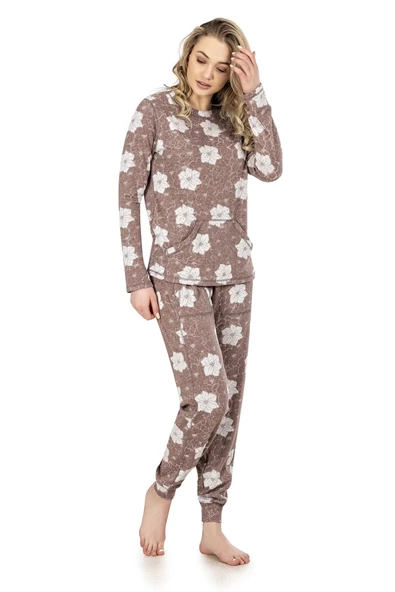 Jiber 3919 Desenli Uzun Kol Kadın  Pijama Takımı - 3