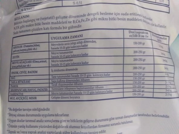 MEBOR 12 8 32 Harmanlanmış NPK Gübresi 1 Kg - 3