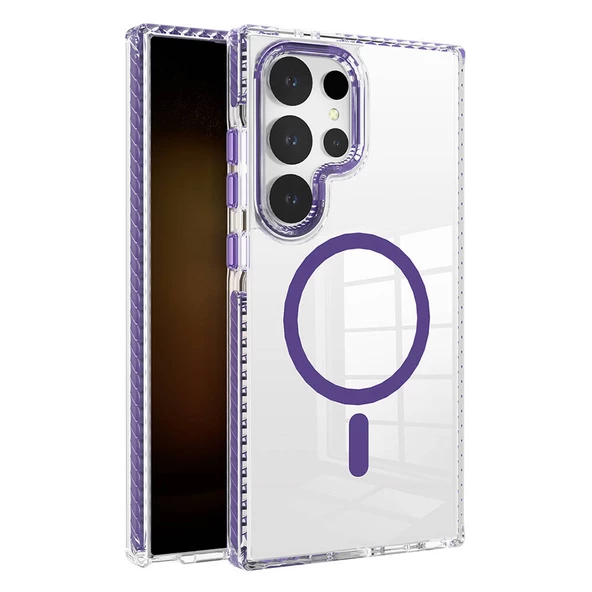 Samsung Galaxy S24 Ultra Kılıf Magsafe Şarj Özellikli Airbagli Takılabilir Askı Aparatlı Nana Kapak - 2