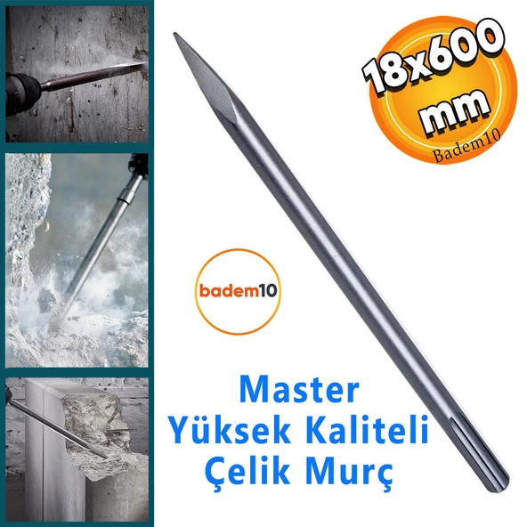 Murç Düz Uç Kırıcı Keski Beton Kaya Taş Maden Delici Hilti Ucu 60 cm