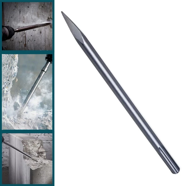 Murç Düz Uç Kırıcı Keski Beton Kaya Taş Maden Delici Hilti Ucu 60 cm - 7