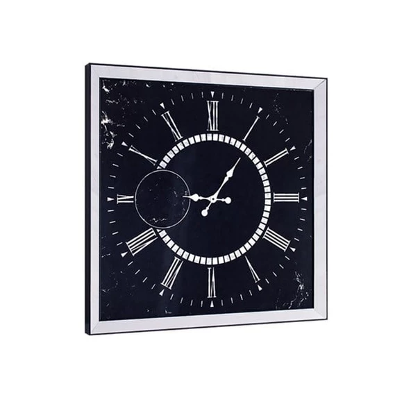 Duvar Saati Gümüş Siyah - Resim 2