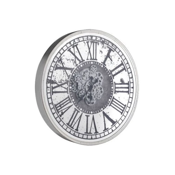 Duvar Saati Gümüş Çarklı - Resim 2