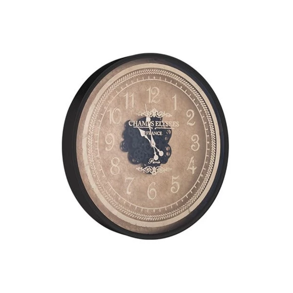 Duvar Saati Yuvarlak Siyah Çarklı ürün görseli