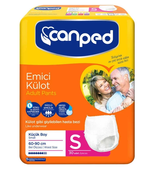 Canped Ekonomik Emici Külot 30 Adet // S Bel Ölçüsü : 60 - 90 Cm