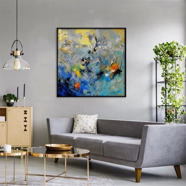 Shades Of Blue - Yağlı Boya Dokulu Tablo ürün görseli 1