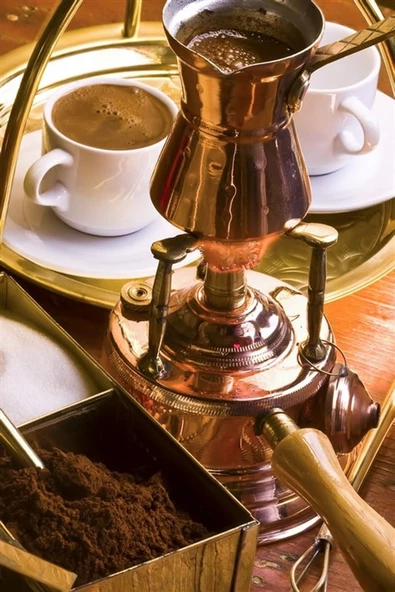 Ocakta Kahve  - Kanvas Tablo - Resim 2