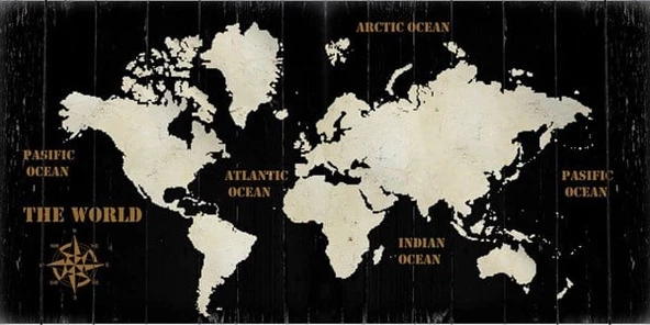Dünya Haritası - Kanvas Tablo ürün görseli