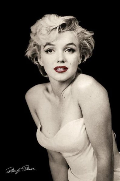 Kırmızı Rujlu Monroe - Kanvas Tablo