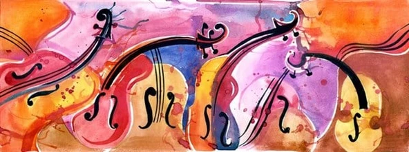 Soyut Keman - Kanvas Tablo ürün görseli