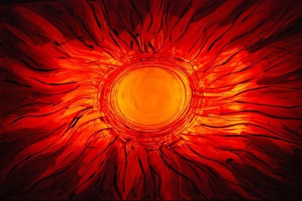 Soyut Güneş - Kanvas Tablo - Resim 2