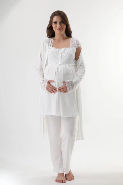 ELİT 3200 HAMİLE LOHUSA 2021 YENİ SEZON SADE VE ŞIK 3 LÜ LOHUSA - 5