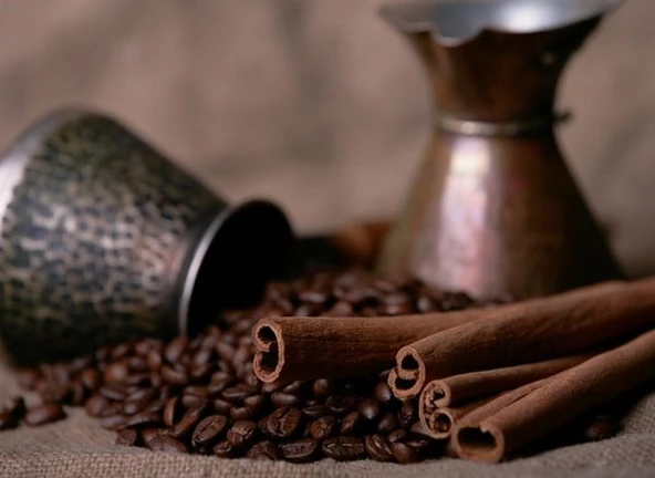 Kahve Çekirdekleri ve Kabuk Tarçın - Kanvas Tablo - Resim 2