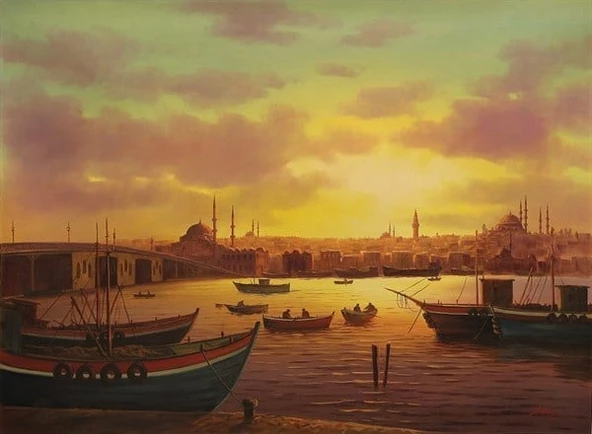 Haliç'te Akşamüstü - Kanvas Tablo ürün görseli