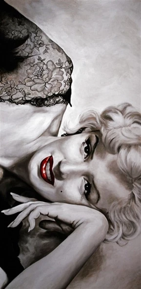 Marilyn Monroe BW - Kanvas Tablo - Resim 2