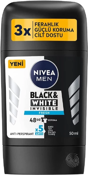 Nivea Stick 50 Ml Erkek - Black & White İnvisible Fresh