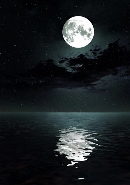 Mehtabın Denize Yansıması - Kanvas Tablo ürün görseli