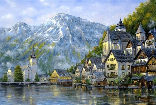 Hallstatt - Kanvas Tablo - Resim 2