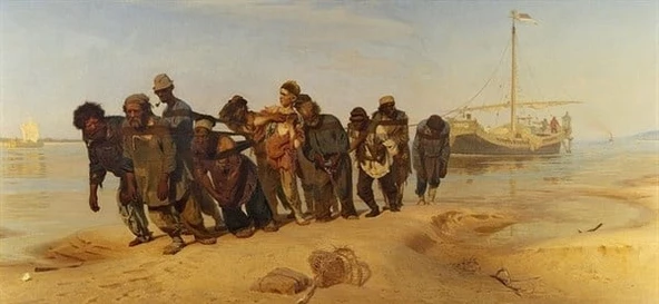Volga Kıyısında Burlaklar - Kanvas Tablo