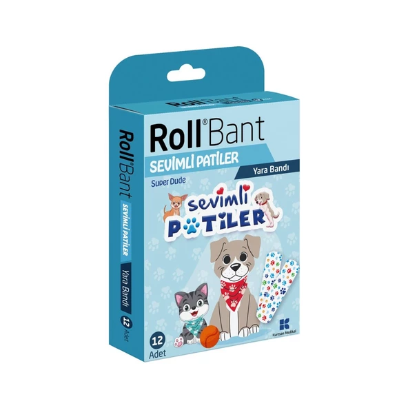 Roll Bant Sevimli Patiler Yara Bandı 12 Adet