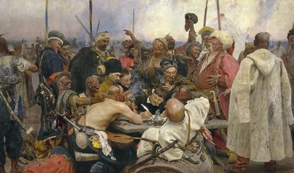 Türk Sultanına Mektup Yazan Zaporojya Kazakları - Kanvas Tablo