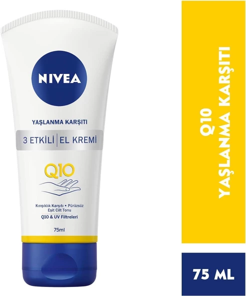 Nivea Yaşlanma Karşıtı 3 Etkili Q10 El Kremi 75 Ml