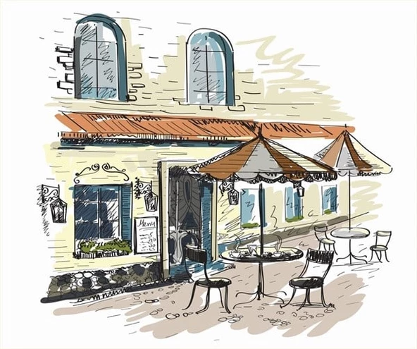 Kafe - Kanvas Tablo ürün görseli