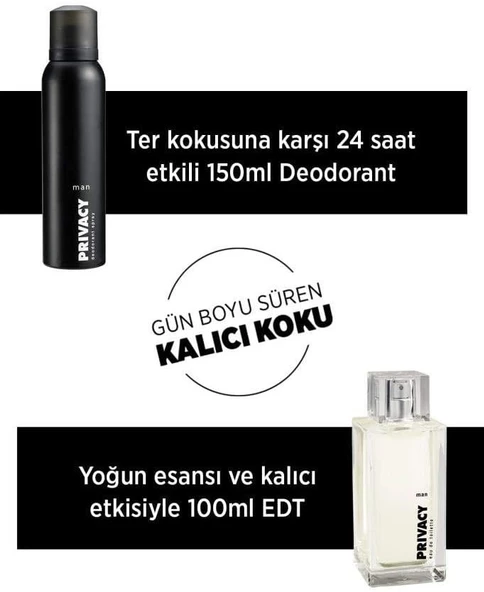 Privacy 100 Ml Edt + 150 Ml Deodorant 2 Li Erkek Set - 2