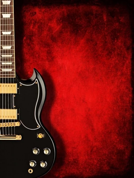 Siyah Elektro Gitar - Kanvas Tablo - Resim 2