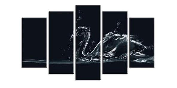 Kuğu - 5 Parçalı Kanvas Tablo - Resim 2