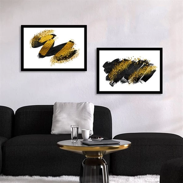 Gold Black Çerçeveli Poster Seti ürün görseli
