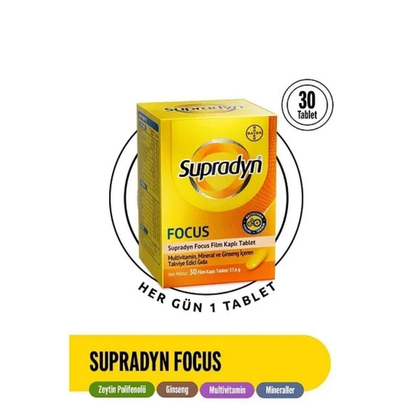 Supradyn Focus Multivitamin, Mineral ve Ginseng 30 Tablet