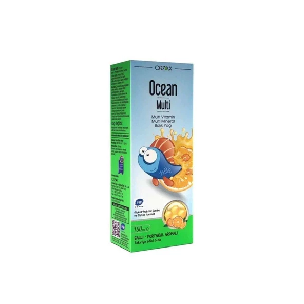 Ocean Ballı Portakal Aromalı Multi Vitamin - Multi Mineral Balık Yağı 150 Ml